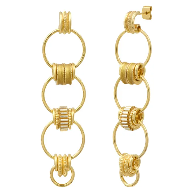 Alicudi gold-plated drop earrings for pierced posts
