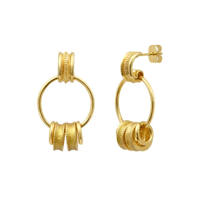 Alicudi gold-plated hoop earrings for pierced posts