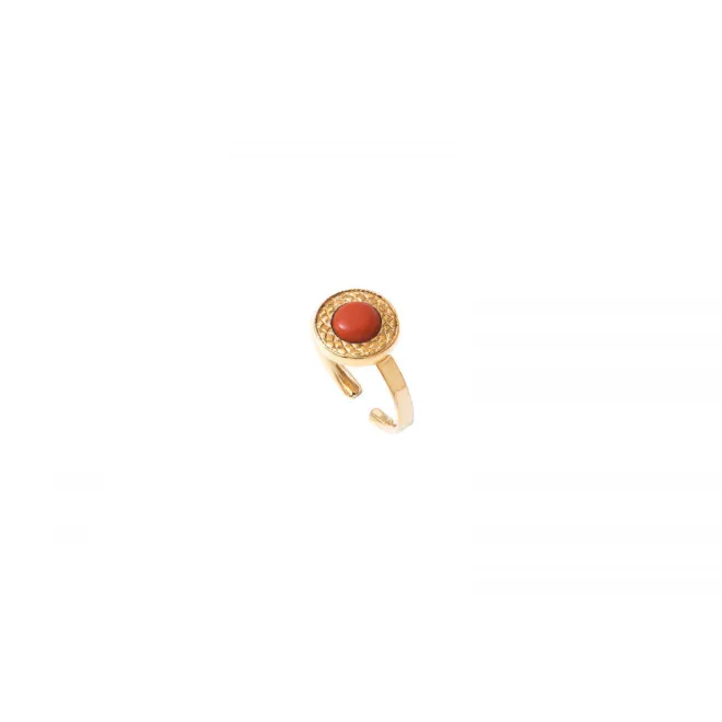 Angelique adjustable thin ring - red