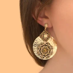 Angelique clip-on earrings - gold