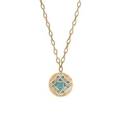 Angelique delicate chain pendant necklace - turquoise