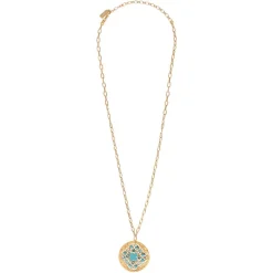 Angelique delicate chain pendant necklace - turquoise