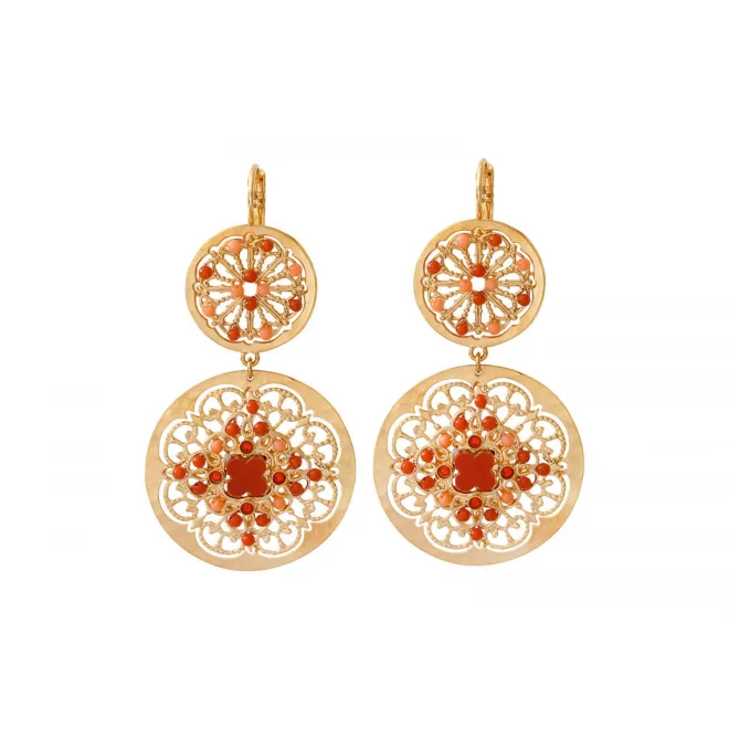 Angelique large sleeper earrings - red