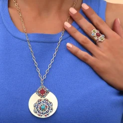 Angelique long necklace - multicoloured