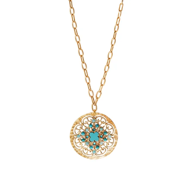 Angelique pendant chain necklace - turquoise