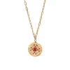 Angelique Pendant Chain Necklace - Red