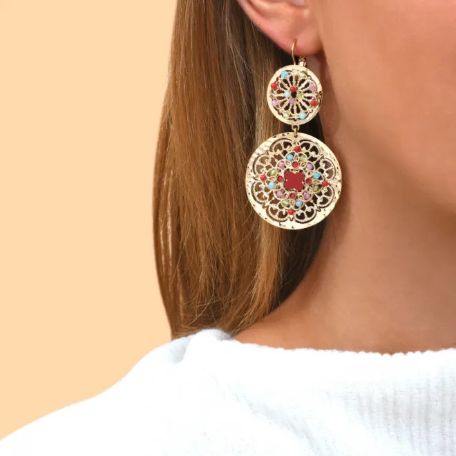 Angelique sleeper earrings - multicoloured