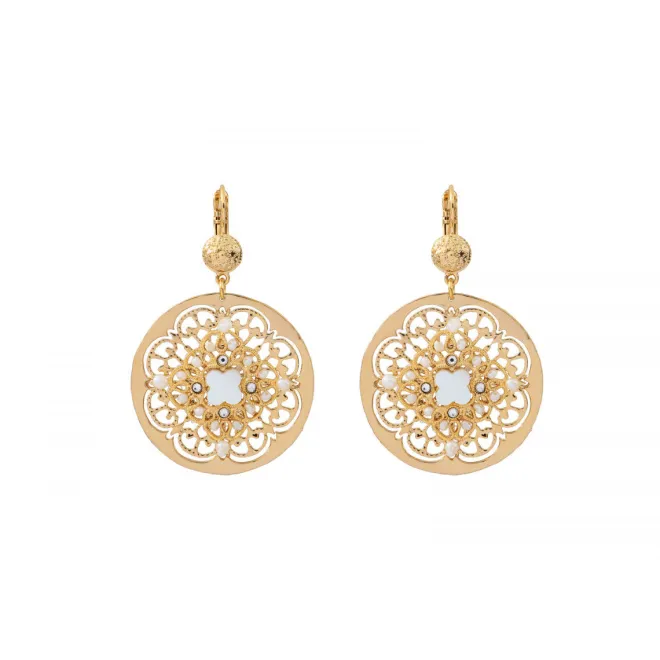 Angelique sleeper earrings - white