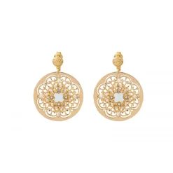 Angelique thin clip-on earrings - white
