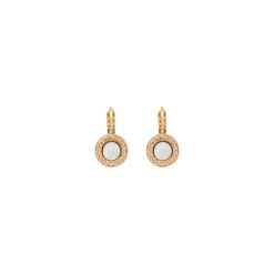 Angelique thin sleeper earrings - white