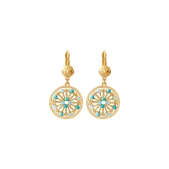 Angelique thin sleeper earrings - turquoise