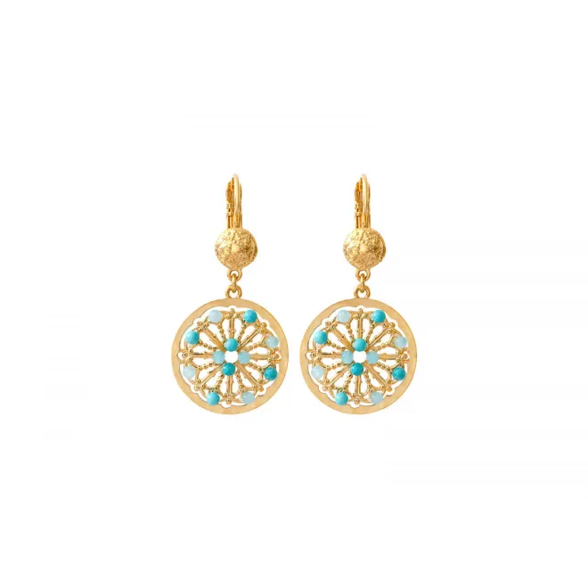 Angelique thin sleeper earrings - turquoise