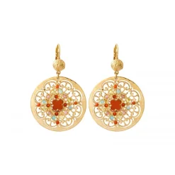 Angelique wide sleeper earrings - multicoloured