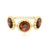 Angèle adjustable chain bracelet - orange and purple