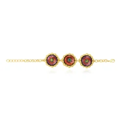 Angèle adjustable chain bracelet - orange and purple