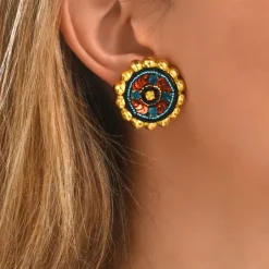 Angèle clip-on earrings - orange
