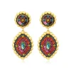 Angèle clip-on earrings - orange and purple