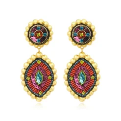 Angèle clip-on earrings - orange and purple