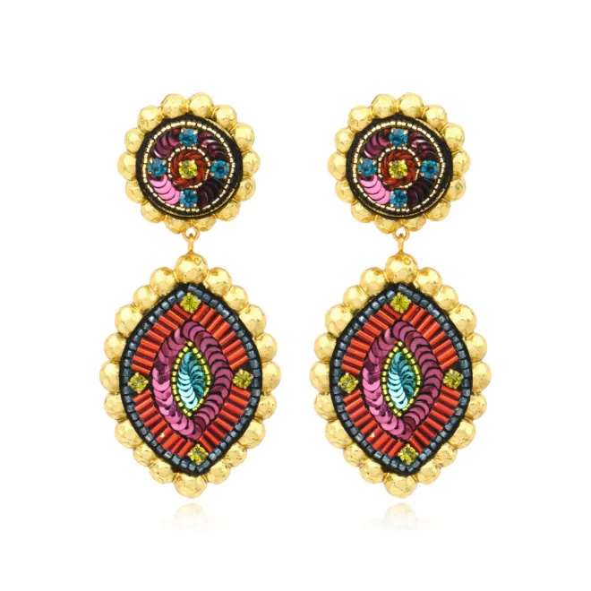 Angèle clip-on earrings - orange and purple