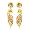 Angèle long clip-on earrings - gold
