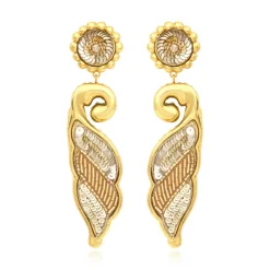 Angèle long clip-on earrings - gold