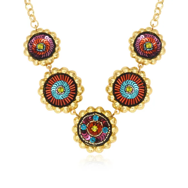 Angèle necklace - orange and purple