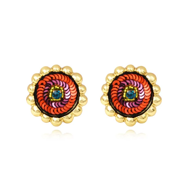 Angèle pierced stud earrings - orange