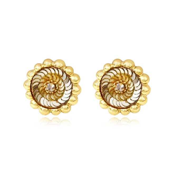 Angèle pierced stud earrings - gold