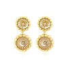 Angèle round clip-on earrings - gold