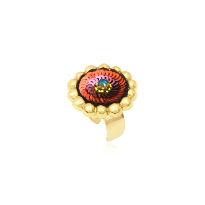 Angèle round ring - orange