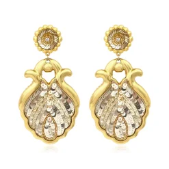 Angèle wide clip-on earrings - gold