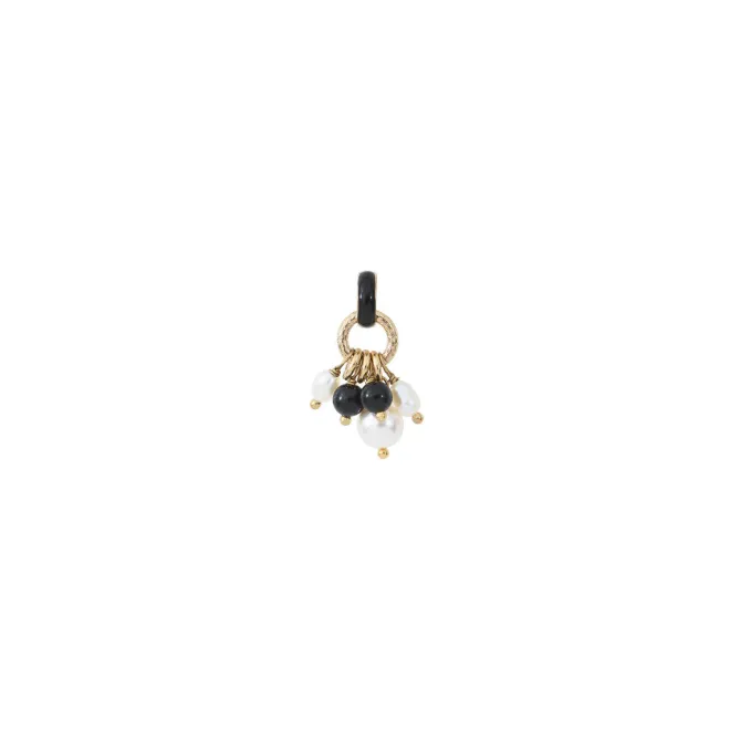 Annella delicate pendant necklace - black and white