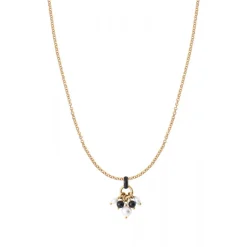 Annella delicate pendant necklace - black and white
