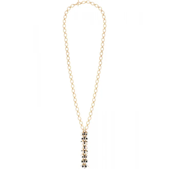 Annella long necklace - black and white