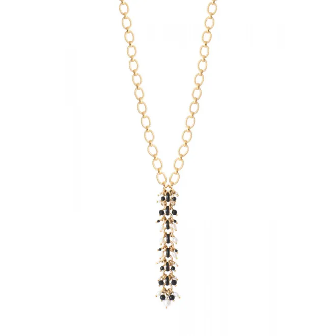 Annella long necklace - black and white