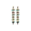 Annella long stud earrings for pierced ears - red and turquoise