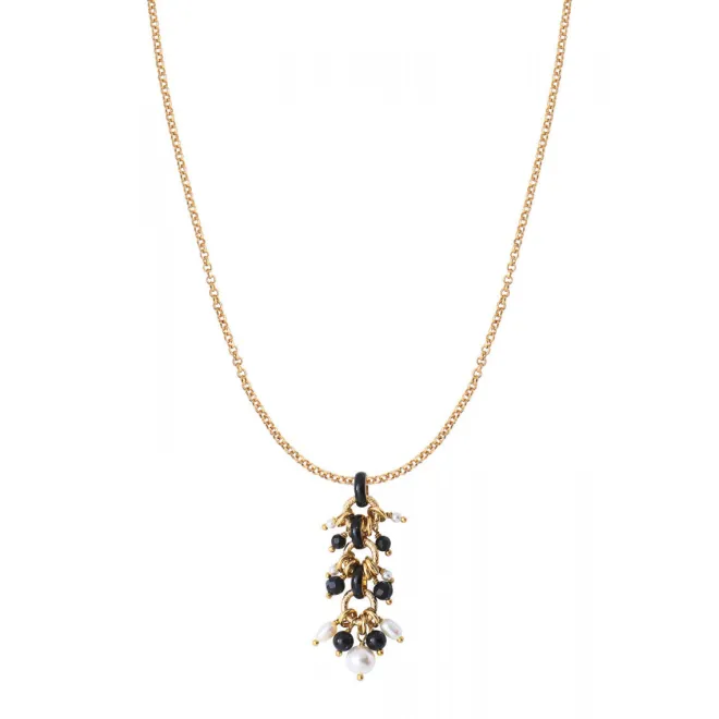 Annella pendant necklace - black and white
