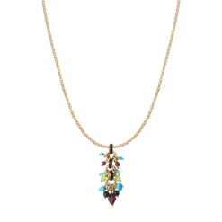 Annella pendant necklace - red and turquoise