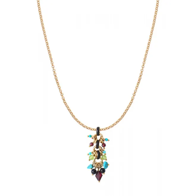Annella pendant necklace - red and turquoise