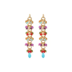 Annella pierced post drop earrings - multicoloured