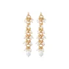 Annella pierced post drop earrings - white pearl