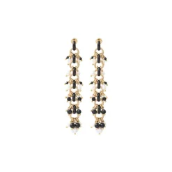 Annella pierced stud earrings - black
