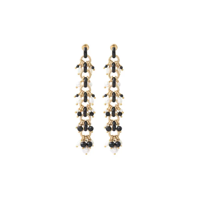 Annella pierced stud earrings - black
