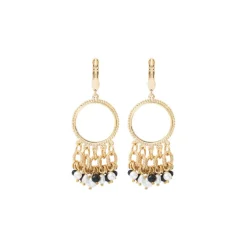 Annella sleeper earrings - black and white