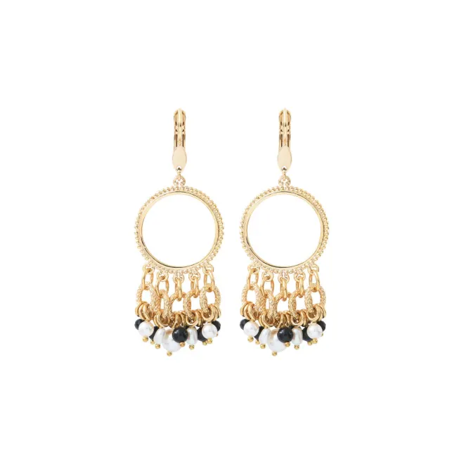 Annella sleeper earrings - black and white