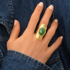 Arizona Dream Adjustable Wide Ring - Green