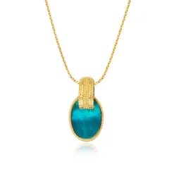 Ashanti braided chain pendant necklace – turquoise and green