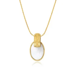 Ashanti braided chain pendant necklace – white