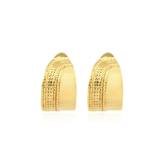 Ashanti chain clip-on hoop earrings – gold