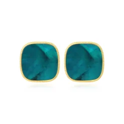Ashanti clip-on earrings – turquoise and green